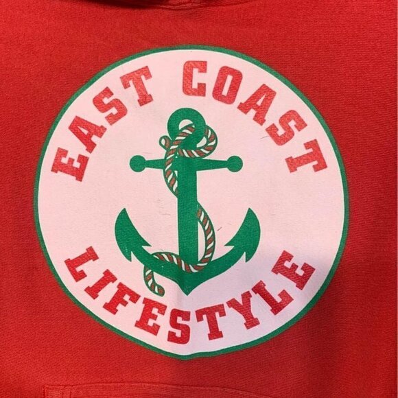 EAST COAST LIFESTYLE (youth) size Medium hoodie! Bright red. - Picture 3 of 7